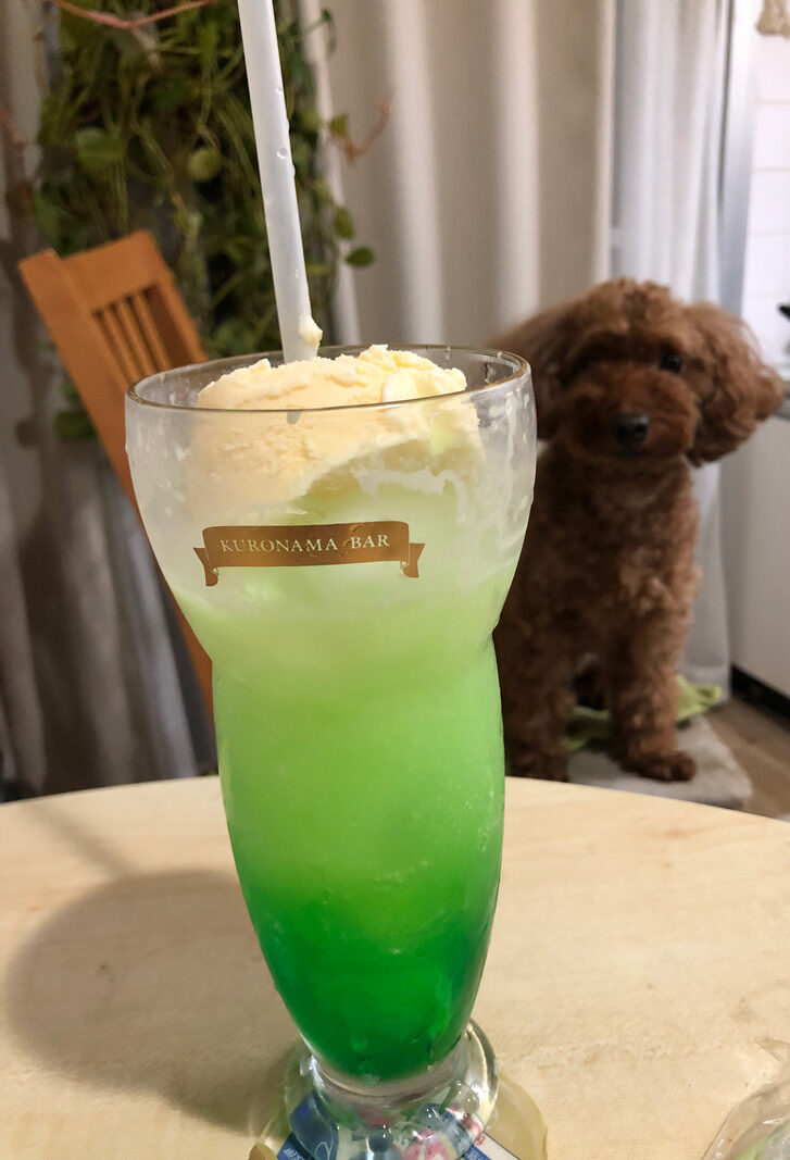 家でメロンクリームソーダを作って飲む